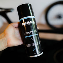 Image showing Dynamic AfterWatt cleaner being used on a bike trainer