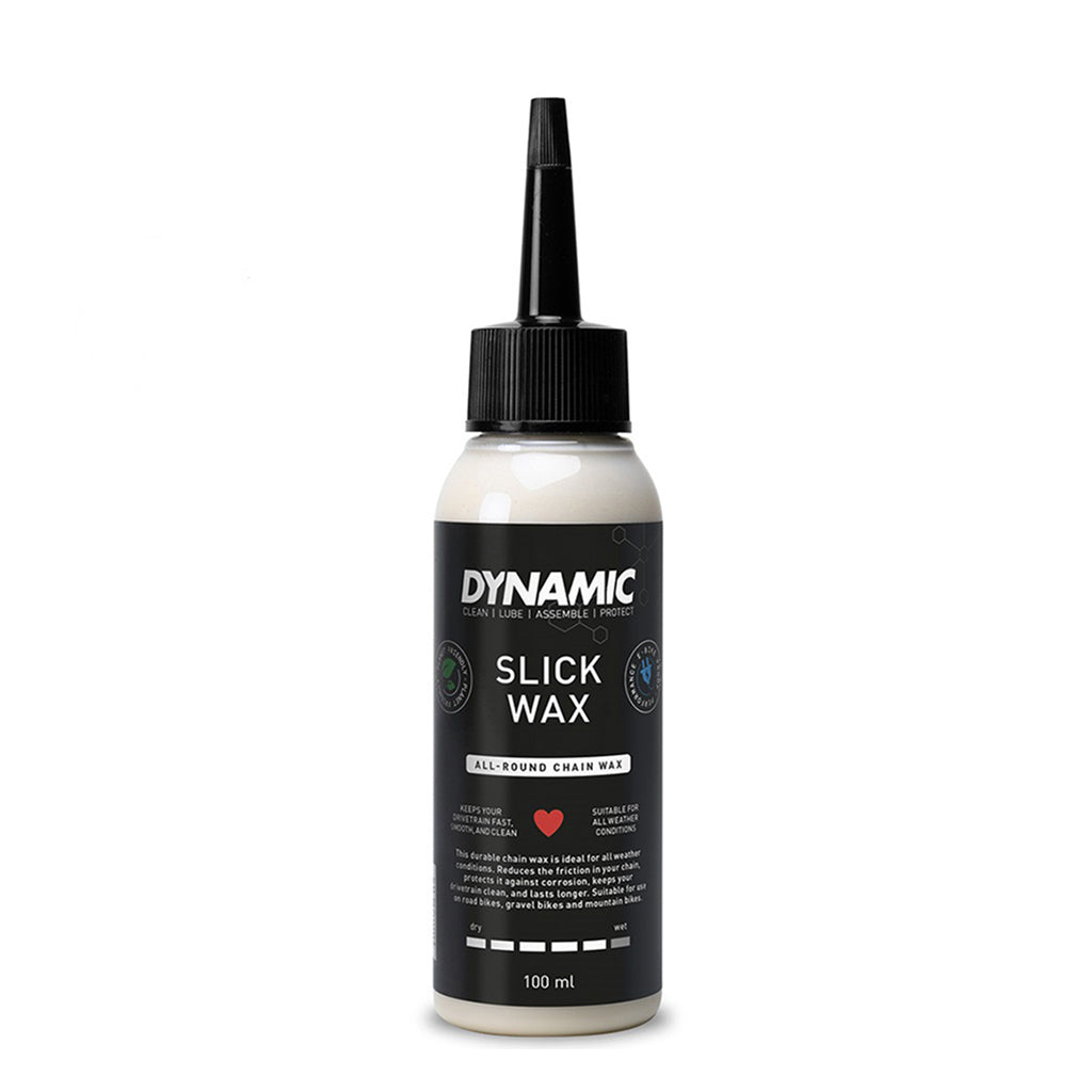 Dynamic Slick Wax (100ml), a premium chain wax offering superior protection and smooth pedaling for all cycling conditions.