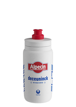 Elite Fly Alpecin Deceuninck 550ml water bottle, lightweight and designed for cycling.