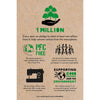 A brown paper bag featuring the phrase "1 million trees," promoting environmental awareness and sustainability