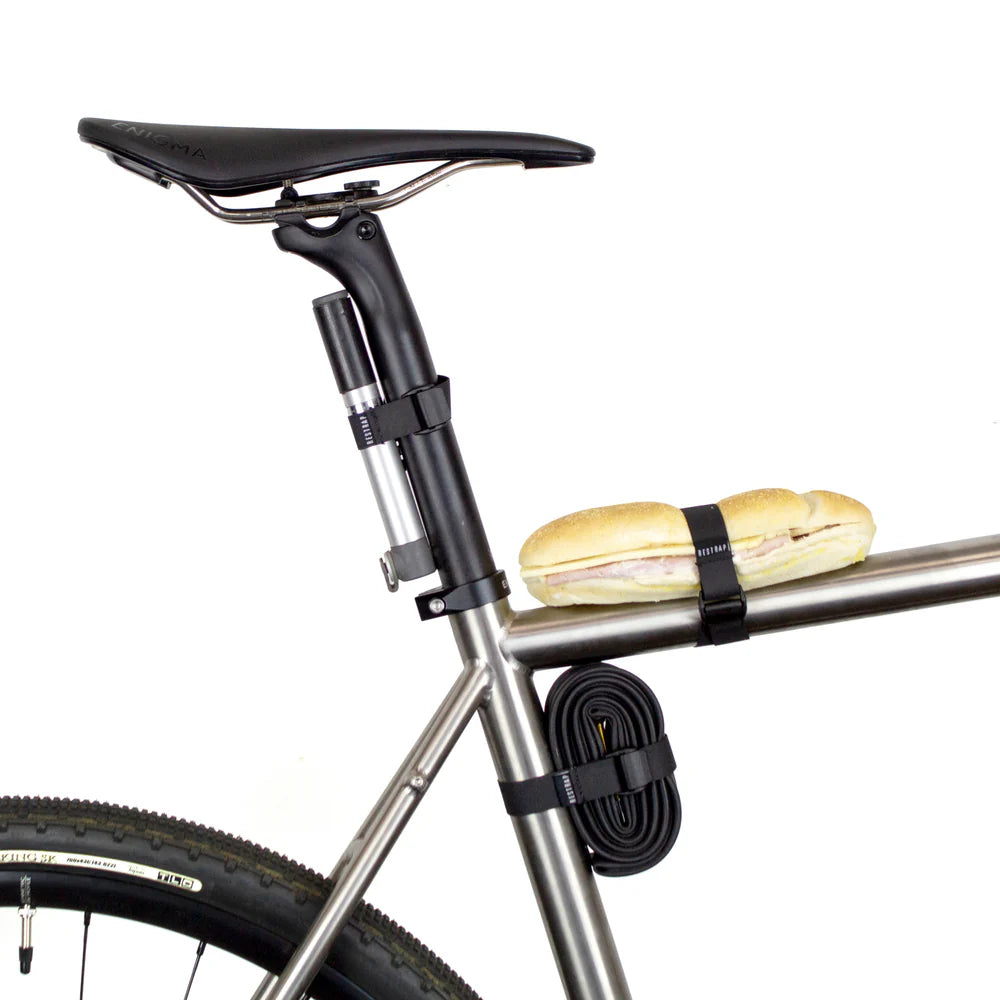 Long cycling utility straps for bikepacking and touring