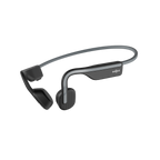 Shokz OpenMove Grey bone conduction headphones, front product shot on white background.