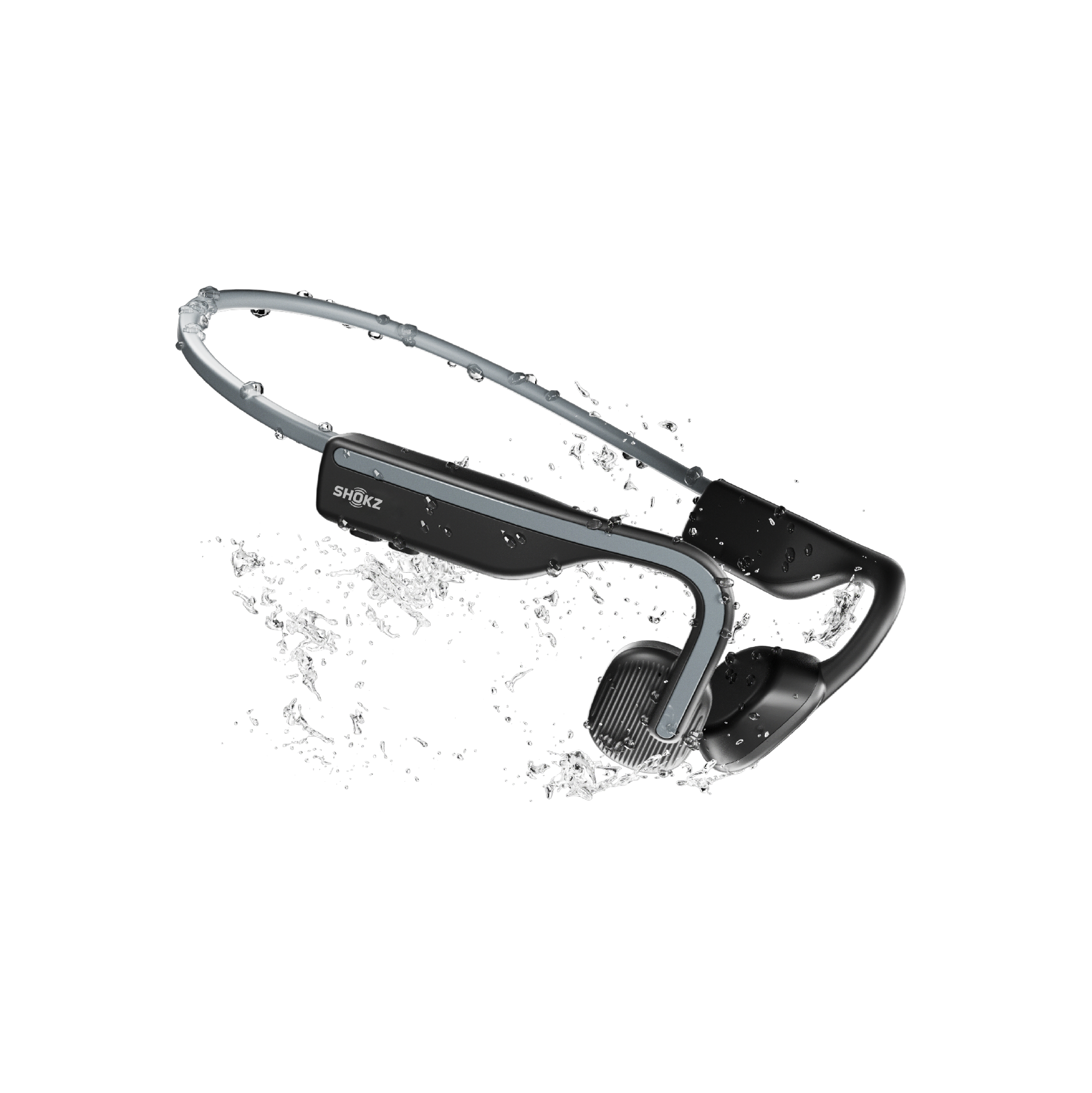 Shokz OpenMove Grey open-ear headphones shown from an alternate angle.