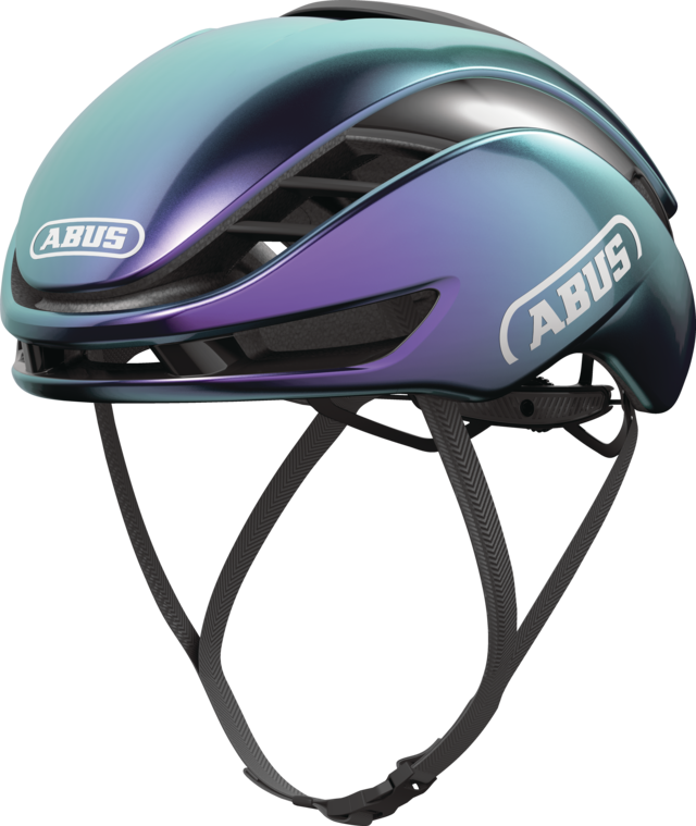 ABUS aero road bike helmet shiny purple