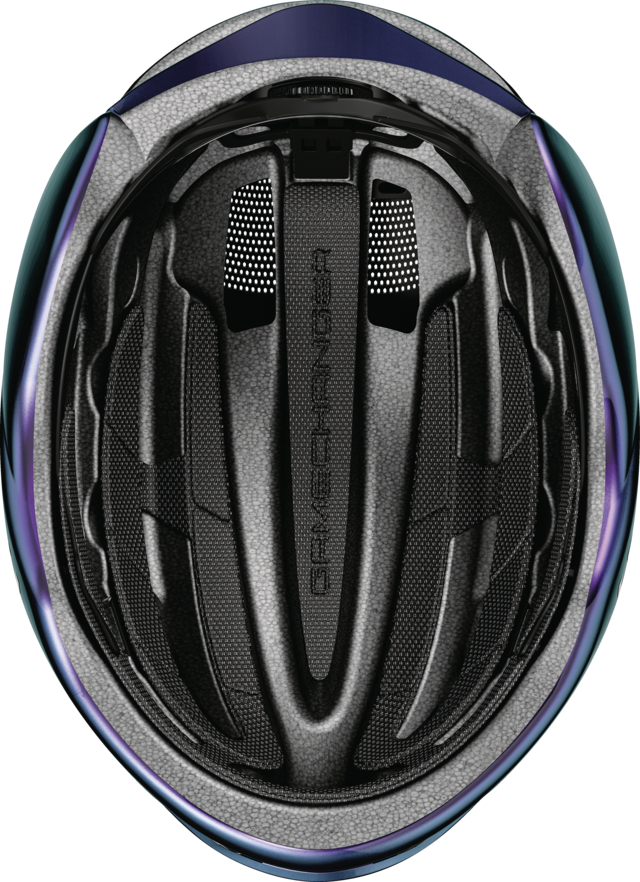 GameChanger 2.0 flip flop purple cycling helmet side view