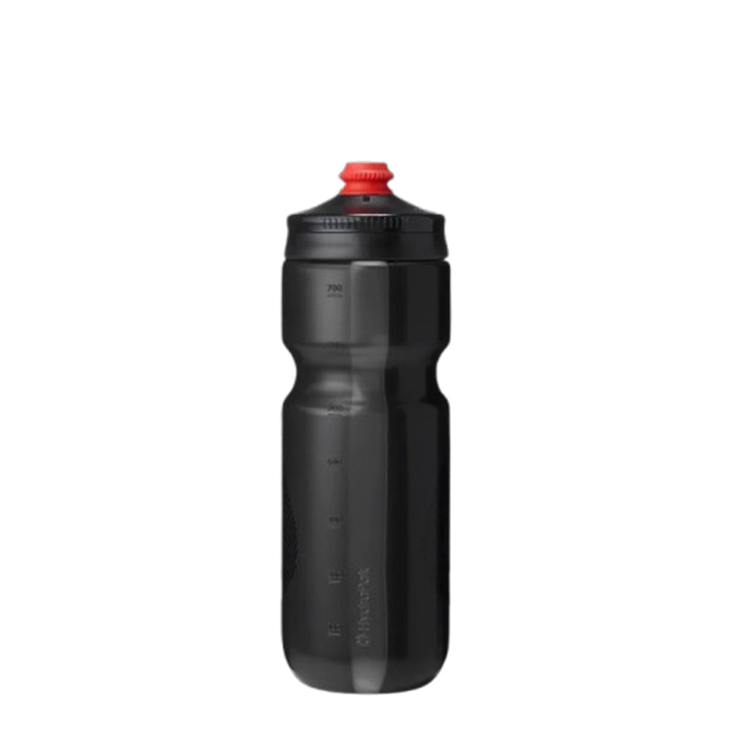 Hydrapak 740ml high-flow cycling bottle in bike cage