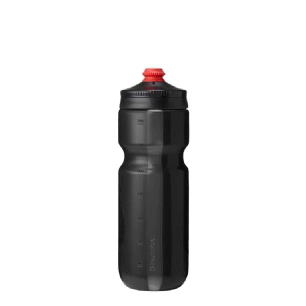 Hydrapak 740ml high-flow cycling bottle in bike cage