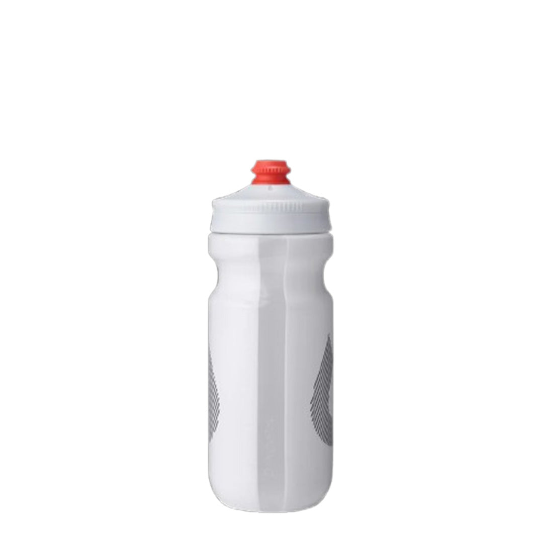 Hydrapak 600ml high-flow cycling bottle in bike cage white
