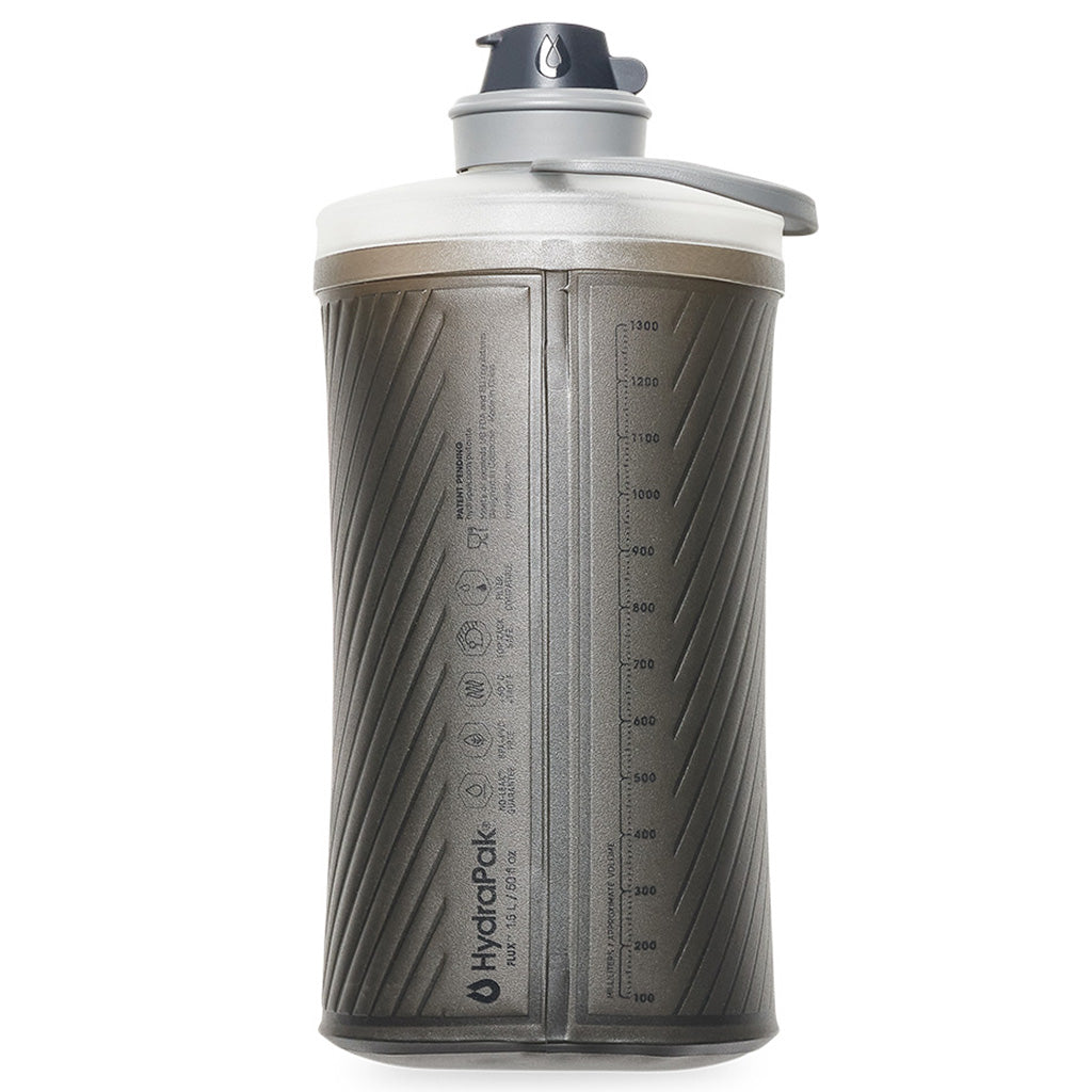 Side view of Hydrapak 1.5L collapsible bottle – perfect for trekking and outdoor use


