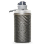Flexible Hydrapak 750ml bottle compressed for compact storage  ideal for trail running

