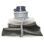 Foldable Hydrapak Mammoth Grey bottle beside camping gear space saving solution.

