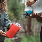 Collapsible Hydrapak Water Bottle for Outdoor Activities (Redwood, 750ml).
