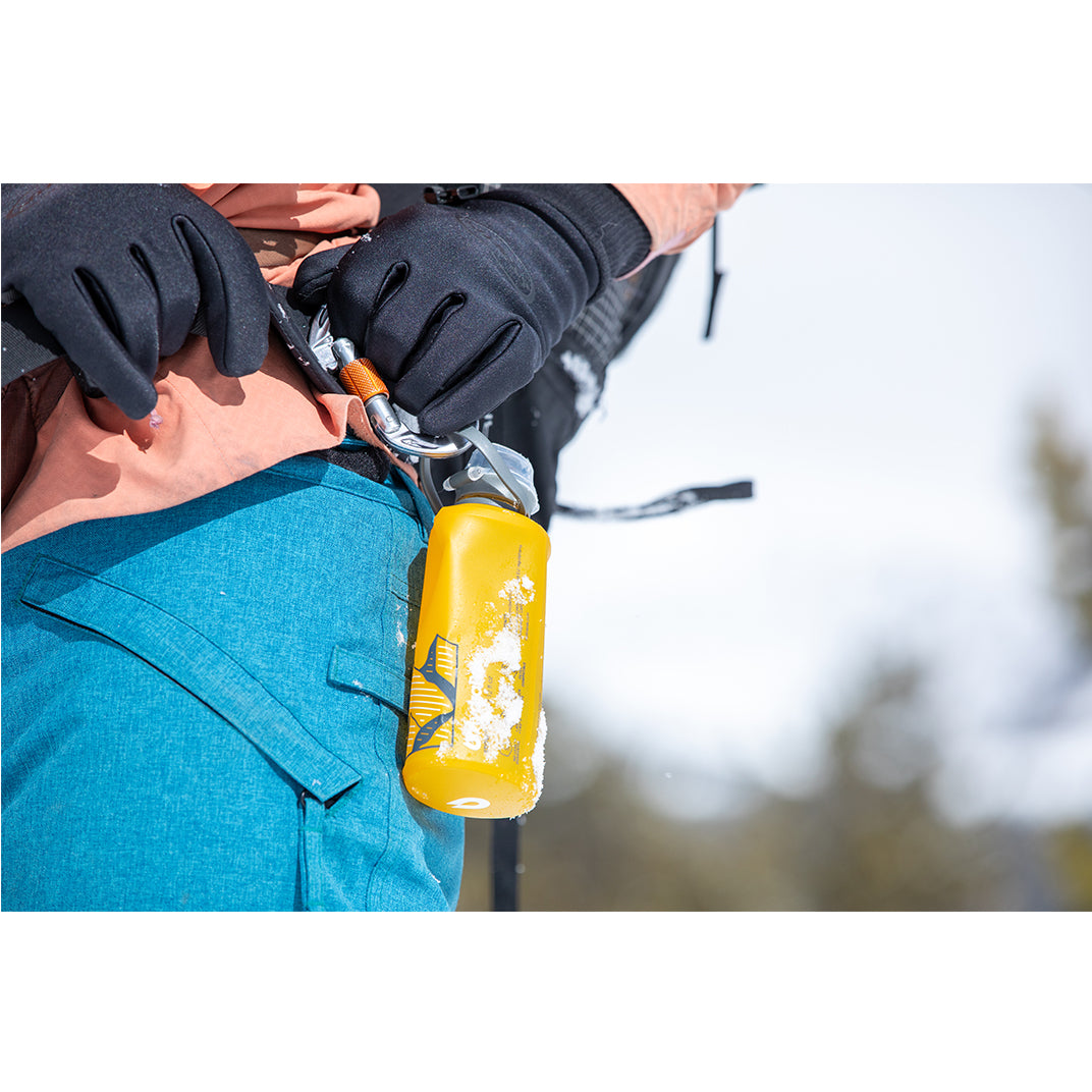 Golden Yellow Hydrapak Stow soft flask side profile