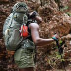 Adventure-ready Redwood Hydrapak Stow 500ml, designed for easy carrying on cycling trips and outdoor explorations.