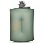 Lightweight Sutro Green Hydrapak Stow 1 Liter flexible bottle, significantly lighter than traditional hard bottles.