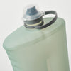 Close-up of the cap on the Sutro Green Hydrapak Stow 1 Liter foldable bottle.
