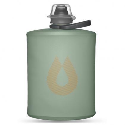 Sutro Green Hydrapak Stow 500ml: showcasing its sleek, minimalist looks from a front angle.