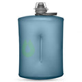 Showcasing the vibrant Tahoe Blue of the Hydrapak Stow 1L, a stylish and foldable hydration solution.