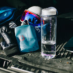 The sleek and minimalist design of the Tahoe Blue Hydrapak Stow 500ml.