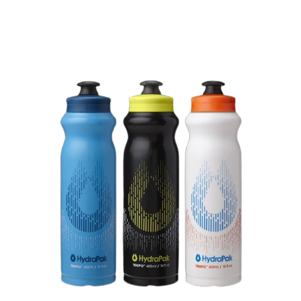Ergonomic handheld Hydrapak Tempo water bottle for runners