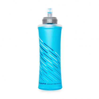 Malibu Blue Hydrapak Ultraflask Speed 600ml featuring its SpeedFill cap for rapid, mess-free refills during activities.