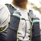 Experience the convenience of carrying the Malibu Blue Hydrapak Ultraflask Speed 600ml: its collapsible nature saves space as you drink.