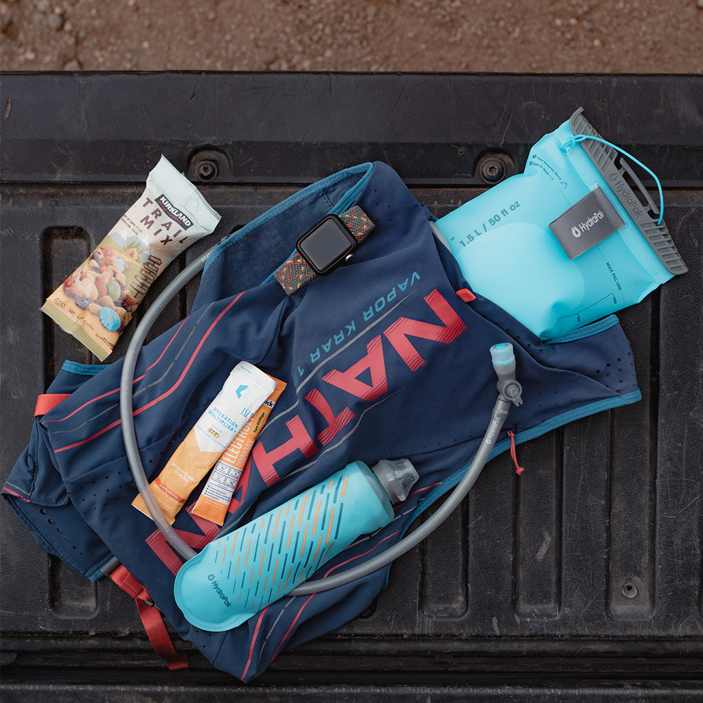 The Hydrapak Velocity 1.5L in Malibu Blue: its reliable drink tube ensures you stay hydrated comfortably throughout all your adventures.