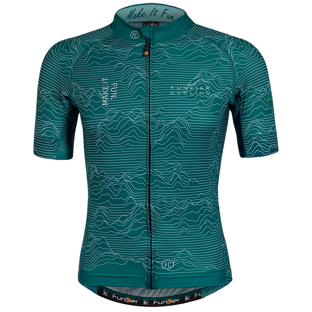 Funkier Rossini Pro Short Sleeve Jersey Green front view
