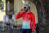 Man drinking tea wearing Jorhat Snug-fit Cycling Jersey