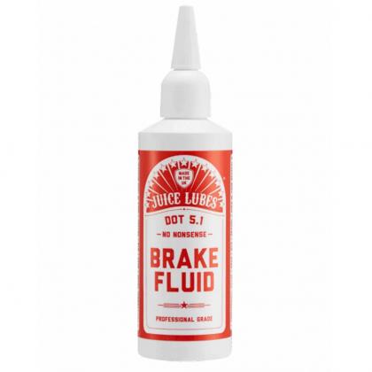 Juice Lubes DOT 5.1 Brake Fluid 130ml bottle, essential for high-performance hydraulic bicycle brakes.
