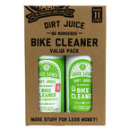 A close-up of the two bottles in the Juice Lubes Dirt Juice Double Pack, one with a foaming trigger and the other a concentrate, on a white background.