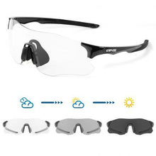 Kapvoe K1129 coloured photochromic sunglasses with TR90 frame and REVO UV-adaptive PC lenses.