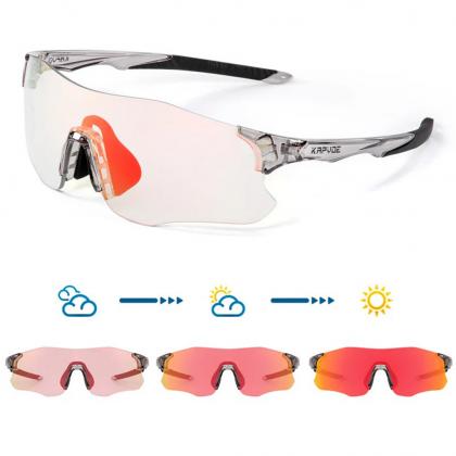Kapvoe K1129 lightweight sports sunglasses with UV-reactive REVO polycarbonate lenses.
