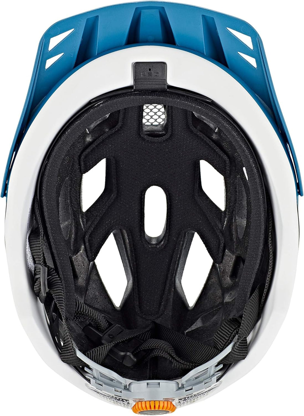 Blue White Matt KED Companion helmet with insect protection
