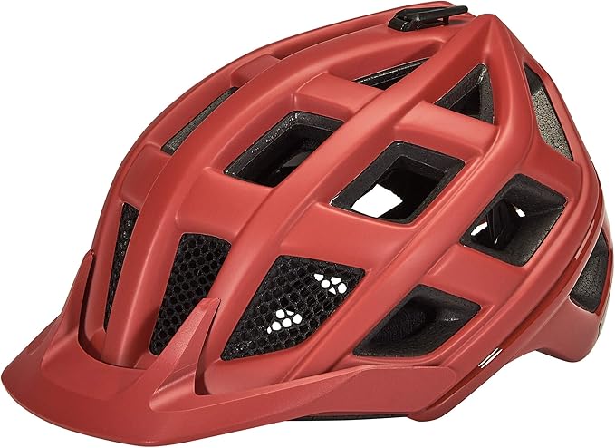 Side view of KED Crom Merlot Matt cycling helmet with vents
