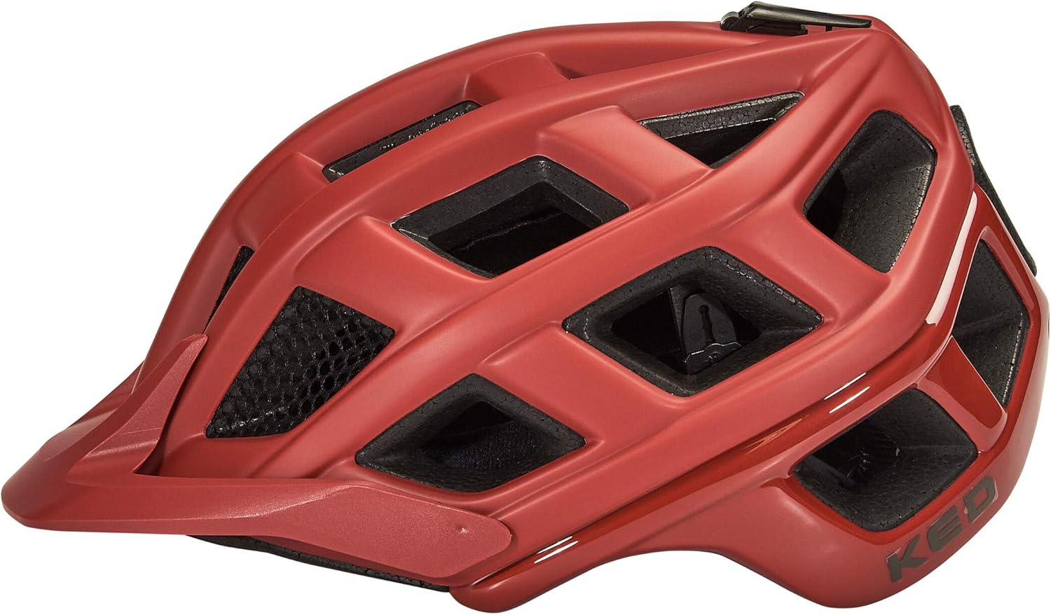 KED Crom Merlot Matt cycling helmet with visor and 23 vents