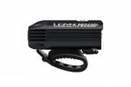 Lezyne Fusion Drive Pro 600+ front light mounted on a bicycle handlebar.
