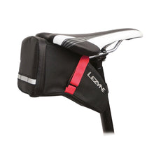 Lezyne saddle bag attached with Velcro straps on bike