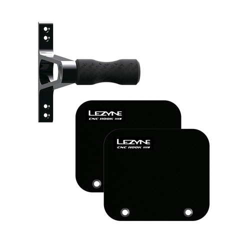 Lezyne CNC Alloy Wheel Hook Black – durable bike wall mount