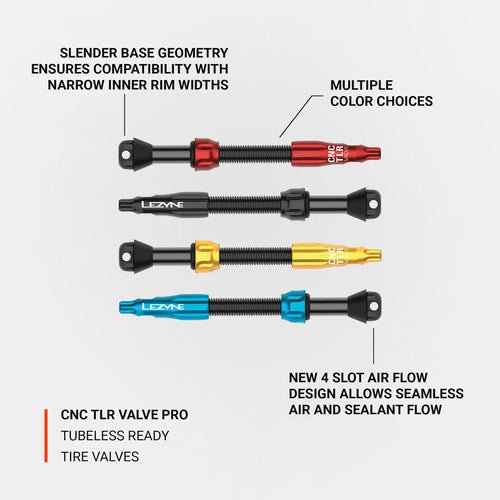 Lezyne Tubeless Valve Stems CNC Machined Aluminum