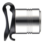 Sleek silver Lezyne Femto Drive bike light with side visibility