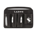 Lezyne Flow Caddy bottle cage storage container mounted on a road bike frame
