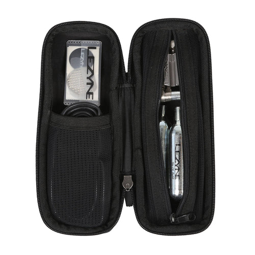 Lezyne Flow Tool Caddy Pro opened to show internal compartments for tools