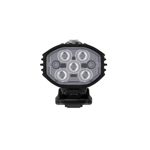 A Lezyne Fusion Drive Pro 600+ front light mounted on a bicycle using the qPRO Mount.