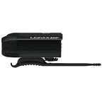 Side angle of Lezyne Micro Drive 800+ satin black with quick-release mount