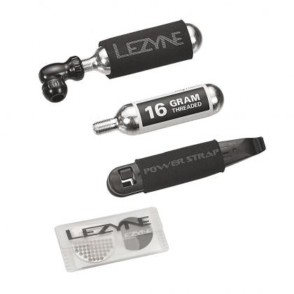 Lezyne CO2 tyre repair kit with cartridges and inflator