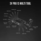Durable Lezyne SV Pro 13 cycling multitool with aluminum body