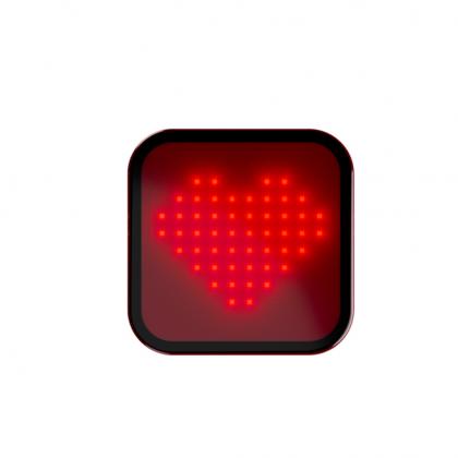 A red heart icon displayed prominently on a white background, symbolizing love and affection.