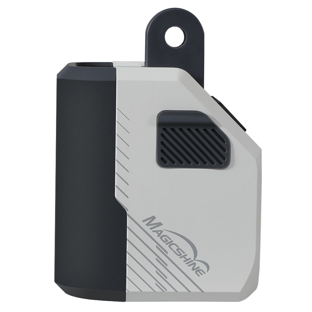 A side view of the Magicshine EVO 1700 bike light, showing its dual-tone housing.