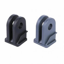 Two GoPro-style mounts, one black and one dark grey, designed for attaching accessories.